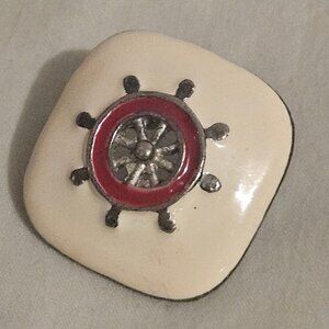 Nautical earrings, vintage, helm, pierced earrings